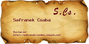 Safranek Csaba névjegykártya