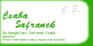 csaba safranek business card